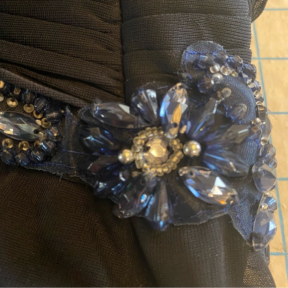 Blondie Nites navy blue party dress, knee length, size 5, prom, homecoming - Picture 6 of 7